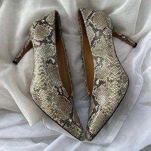 Vince Camuto 3.5” Faux Snakeskin Heels